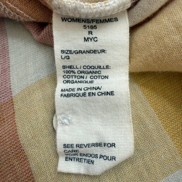 Woolrich Organic Cotton Plaid Collared Mini Dress Women's L Red Yellow Outdoors - Picture 9 of 10